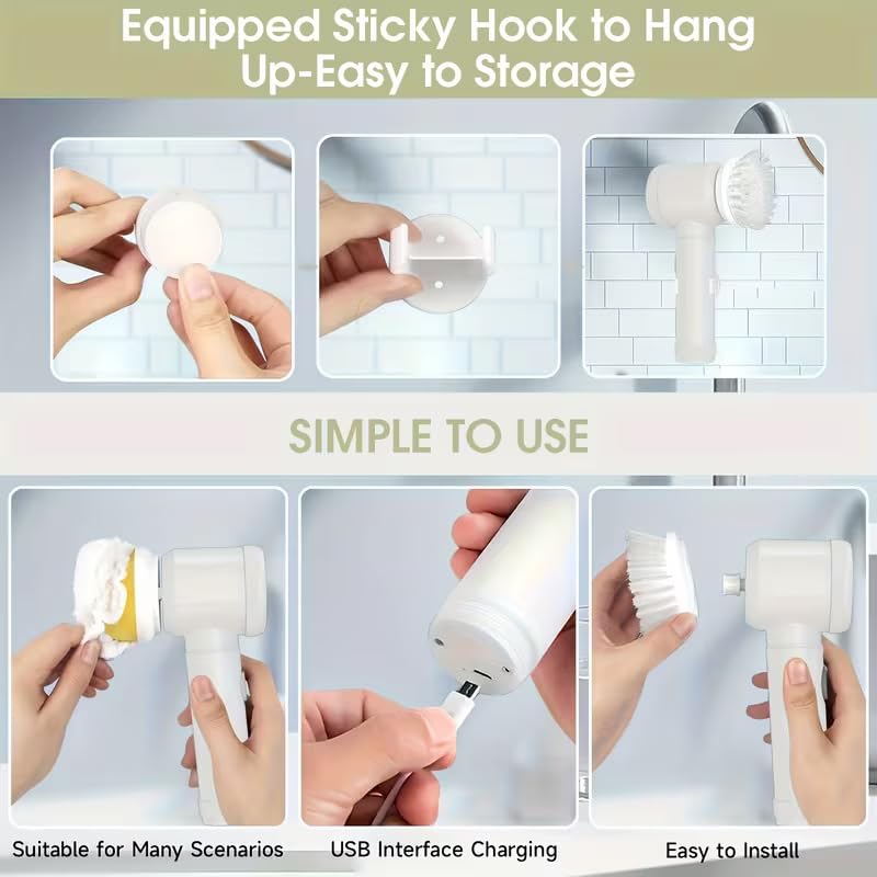 5-in-1 Electric Spin Scrubber ā Cordless Deep Cleaning Brush